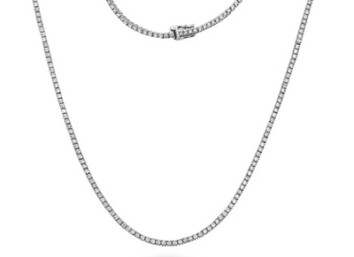 Four Prong Diamond Tennis Necklace