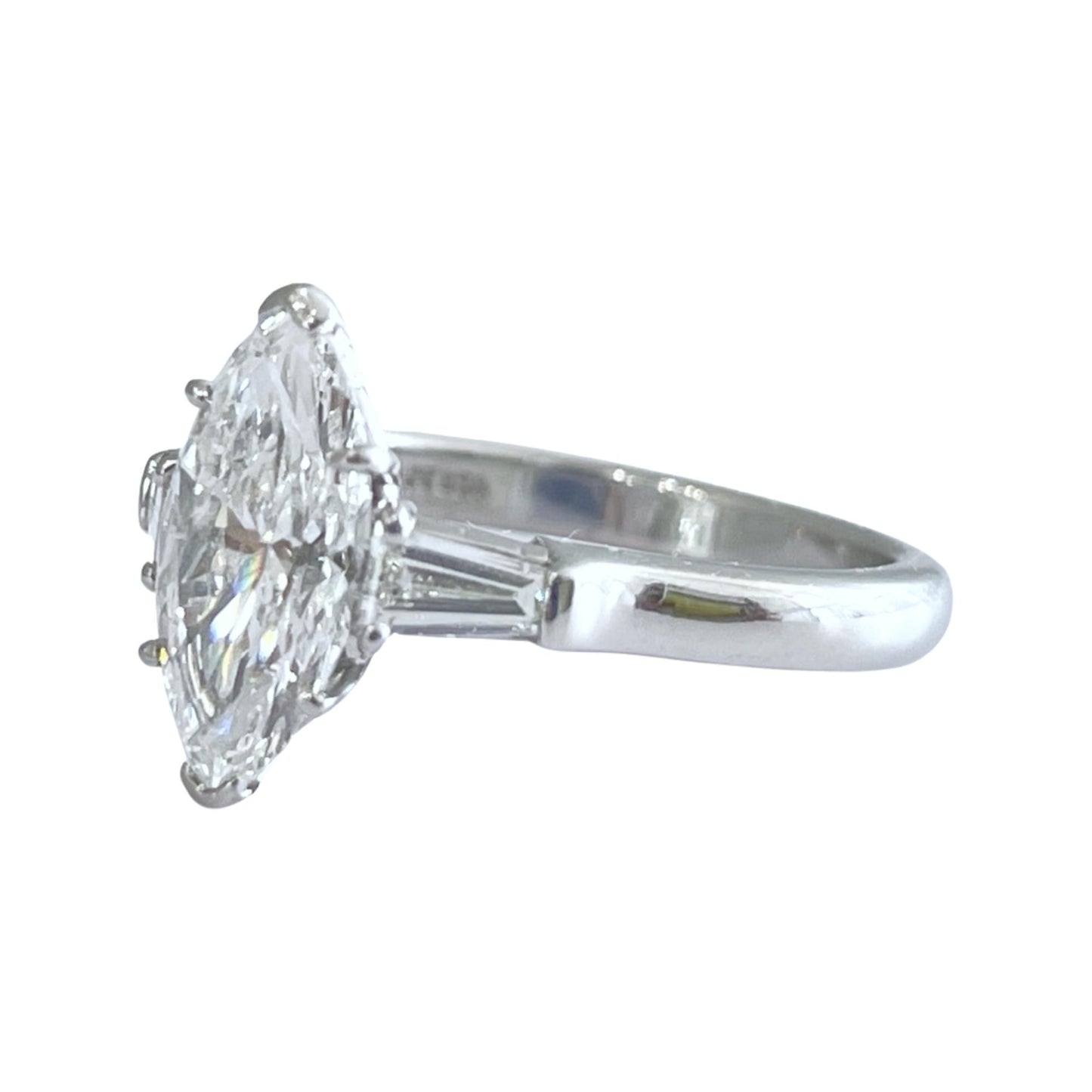 Harry Winston Platinum Engagement Ring with Center Marquise