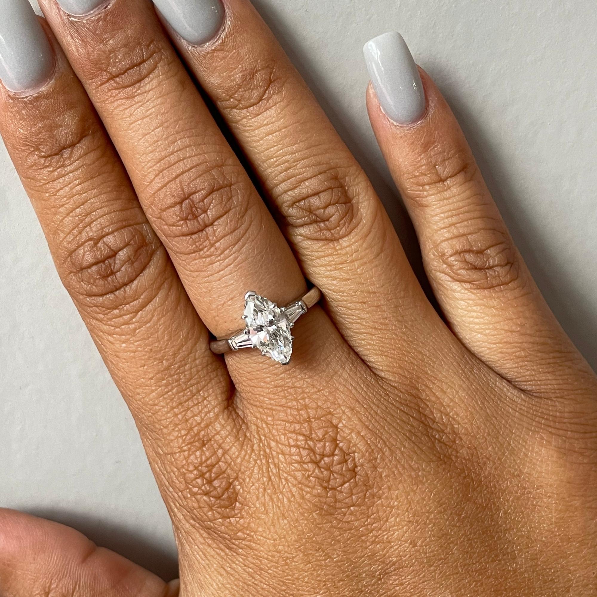 HARRY WINSTON Platinum Diamond .74ct Tryst Engagement Ring 46 3.75 1279176  | FASHIONPHILE