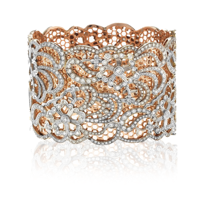 Art Deco Rose Gold Cuff Bracelet
