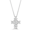 Asscher Cut Diamond Cross Necklace