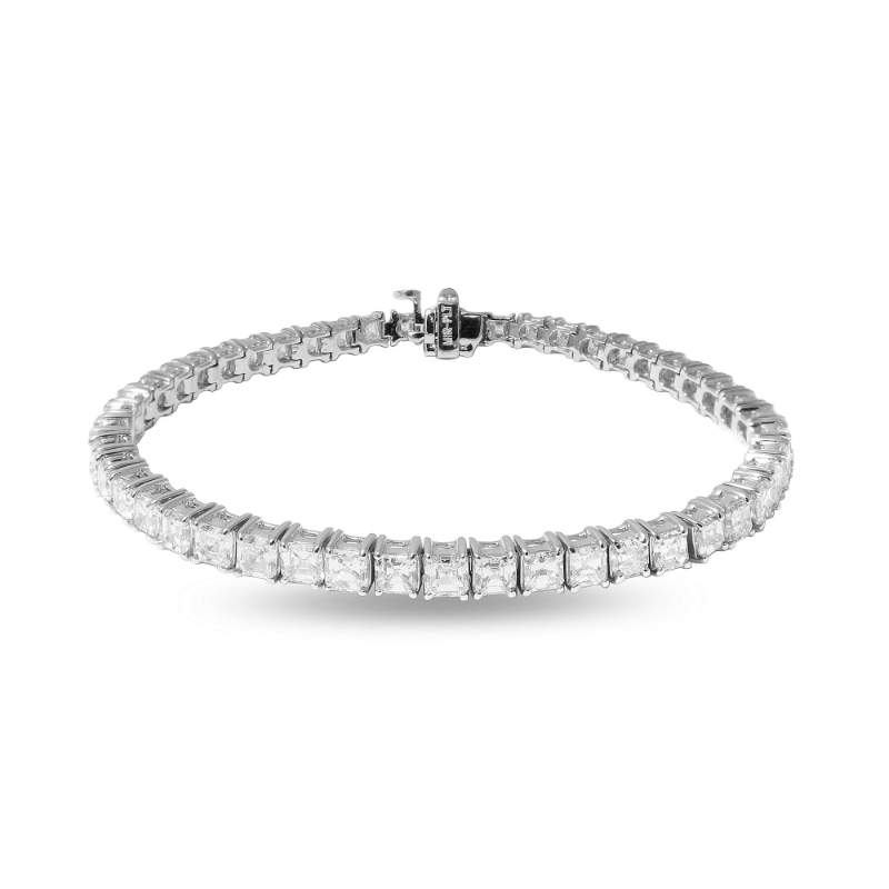 Assher Cut Diamond Tennis Bracelet