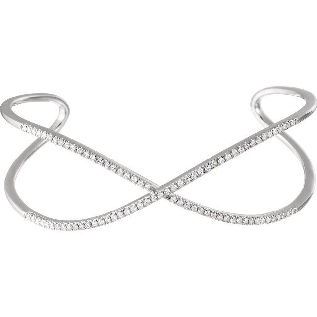 Pave Diamond Criss Cross Cuff Bracelet