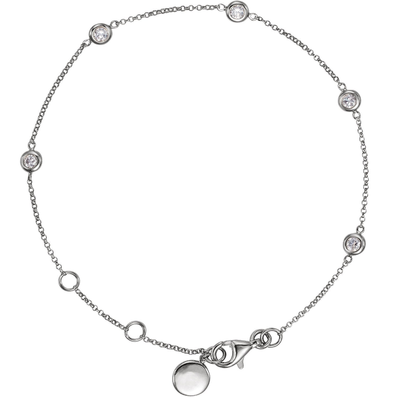 Bezel Set 5 Station Bracelet