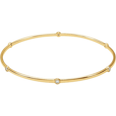 Bezel Set 6 Station Bangle bracelet