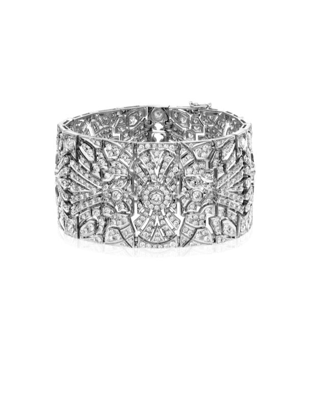 White Gold and Diamonds Cuff Bracelet