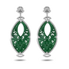 Carved Jade and Diamonds Earrings