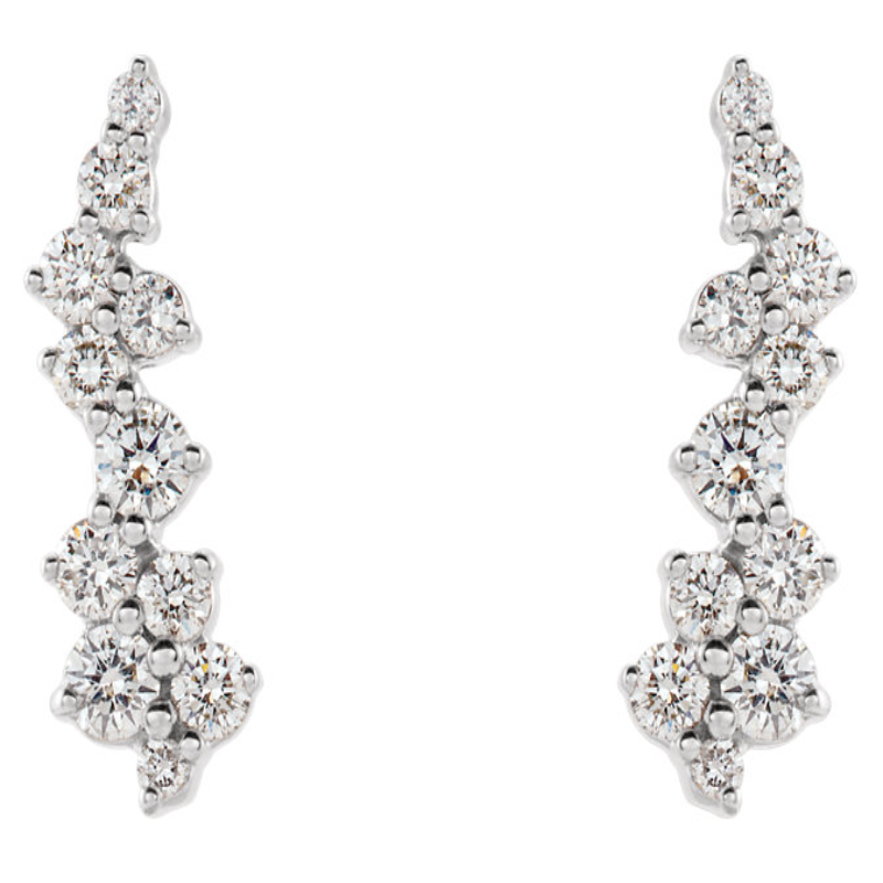 Cluster Diamond Ear Climbers