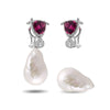 Detachable Baroque Pearl Diamonds Earrings