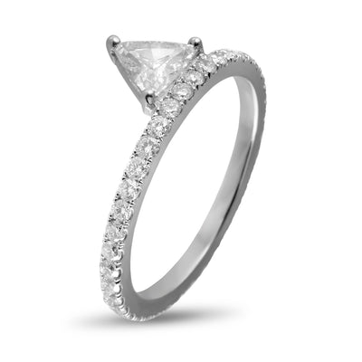 Trillion and Pave Diamond Ring