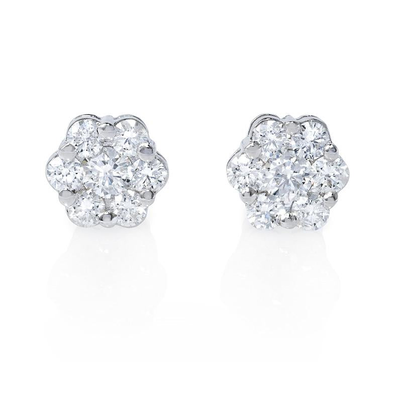 Cluster Diamond Stud Earrings