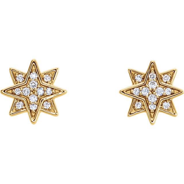 Pave Diamond Starburst Stud Earrings