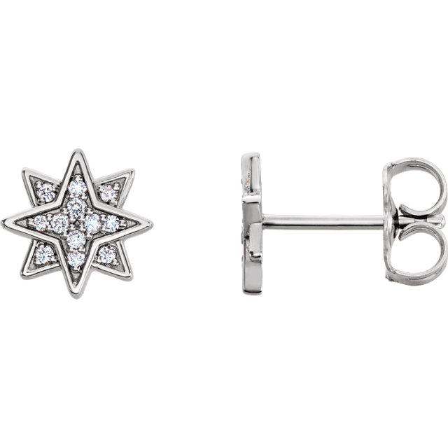 Pave Diamond Starburst Stud Earrings