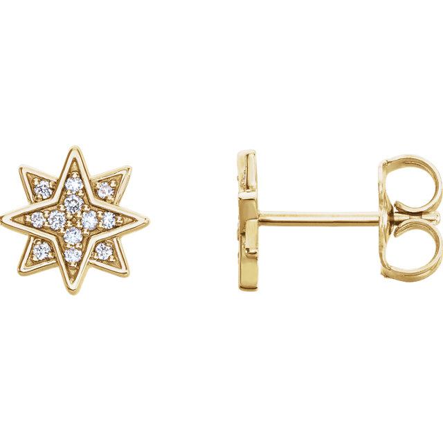 Pave Diamond Starburst Stud Earrings