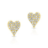 Pave Diamond Heart Stud Earrings