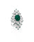Cabochon Emerald and Pear Shaped Diamond Ring