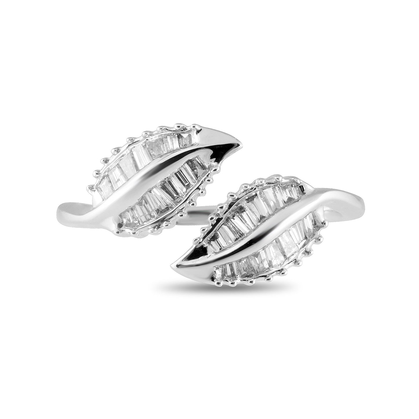 Leaf Ring White Gold and Diamonds