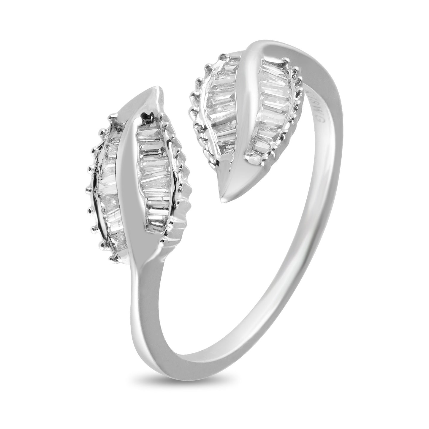 Leaf Ring White Gold and Diamonds