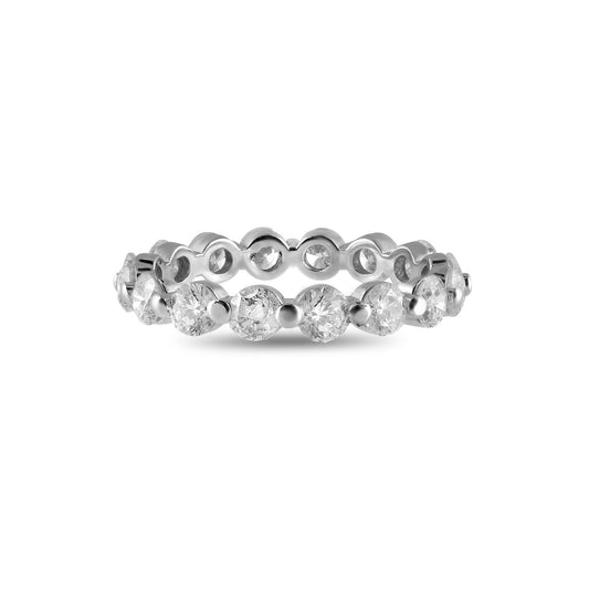 14k White Gold Eternity Band with Round Diamonds