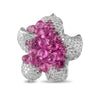 Pink Sapphires and Diamond Flower Ring