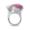 Pink Sapphires and Diamond Flower Ring