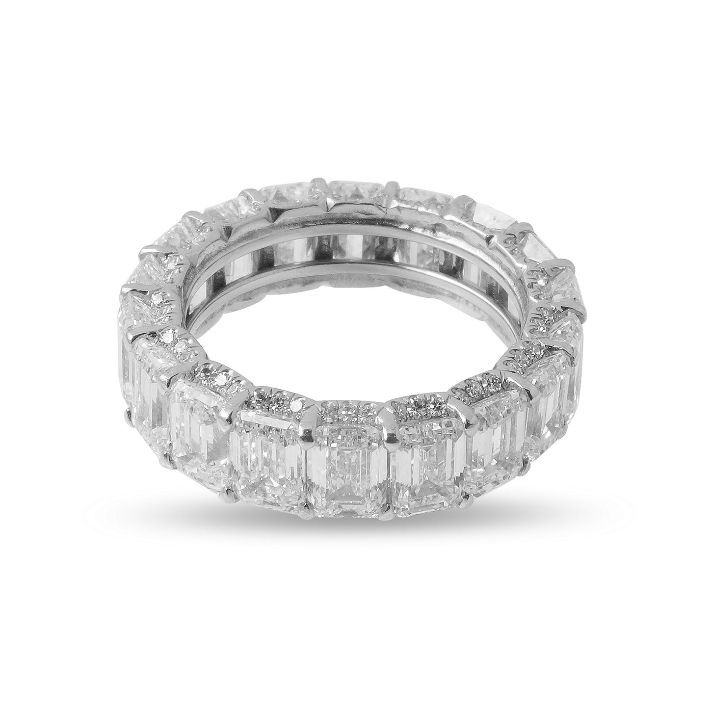 Platinum Emerald Cut Eternity Band