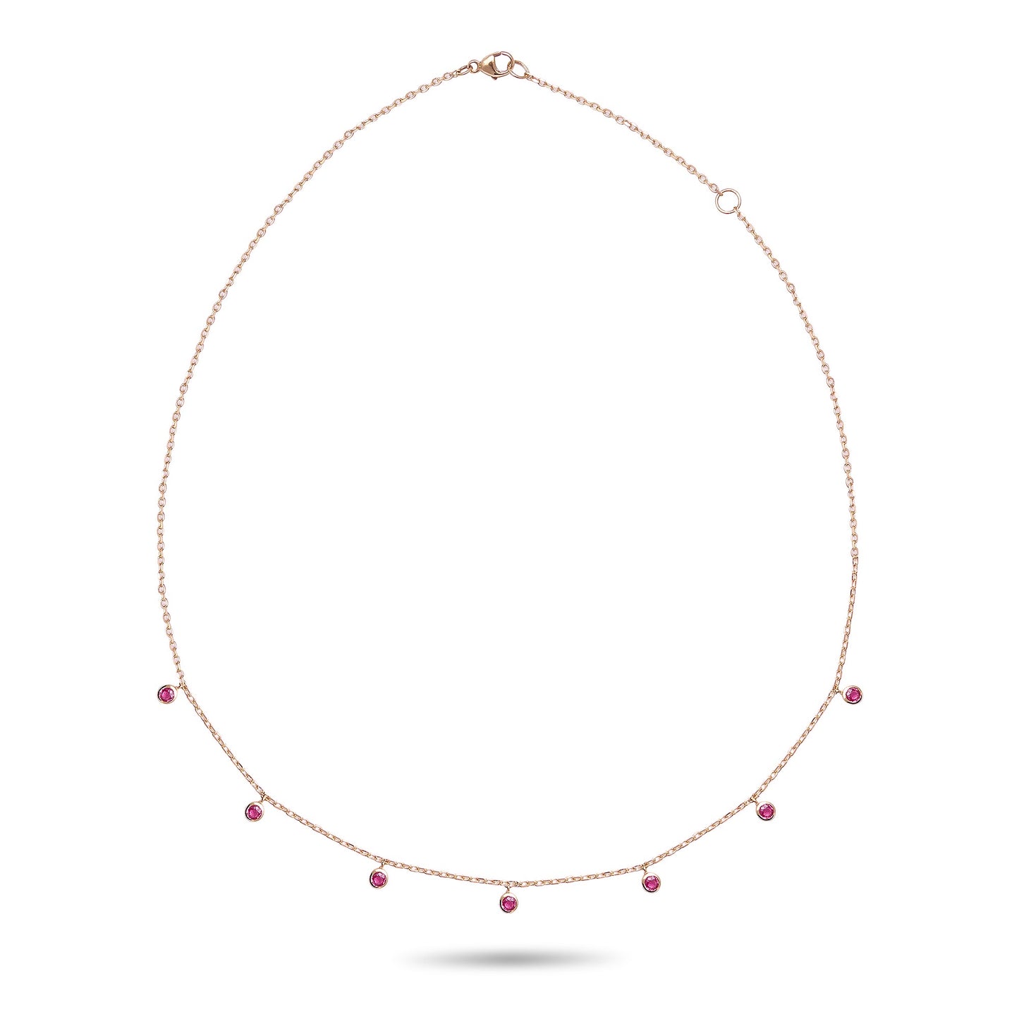 Bezel Set Garland Ruby Necklace