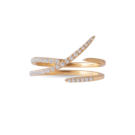 Yellow Gold and Diamonds Claw Ring