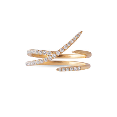 Yellow Gold and Diamonds Claw Ring