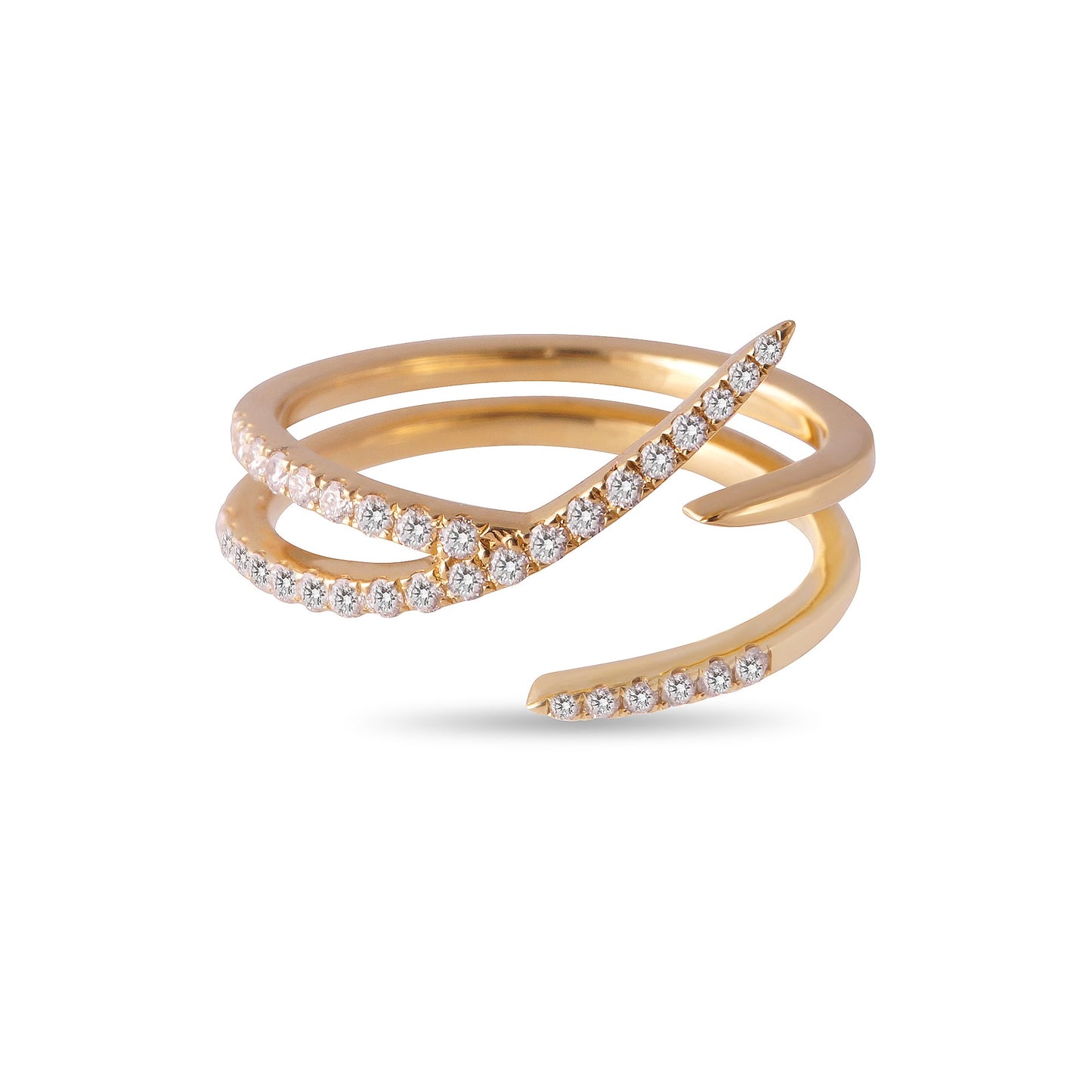 Yellow Gold and Diamonds Claw Ring