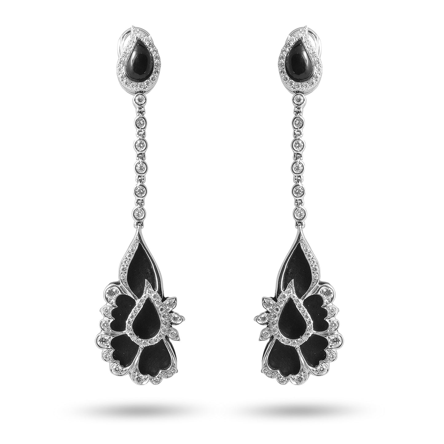 Black Onyx and Diamond Earrings