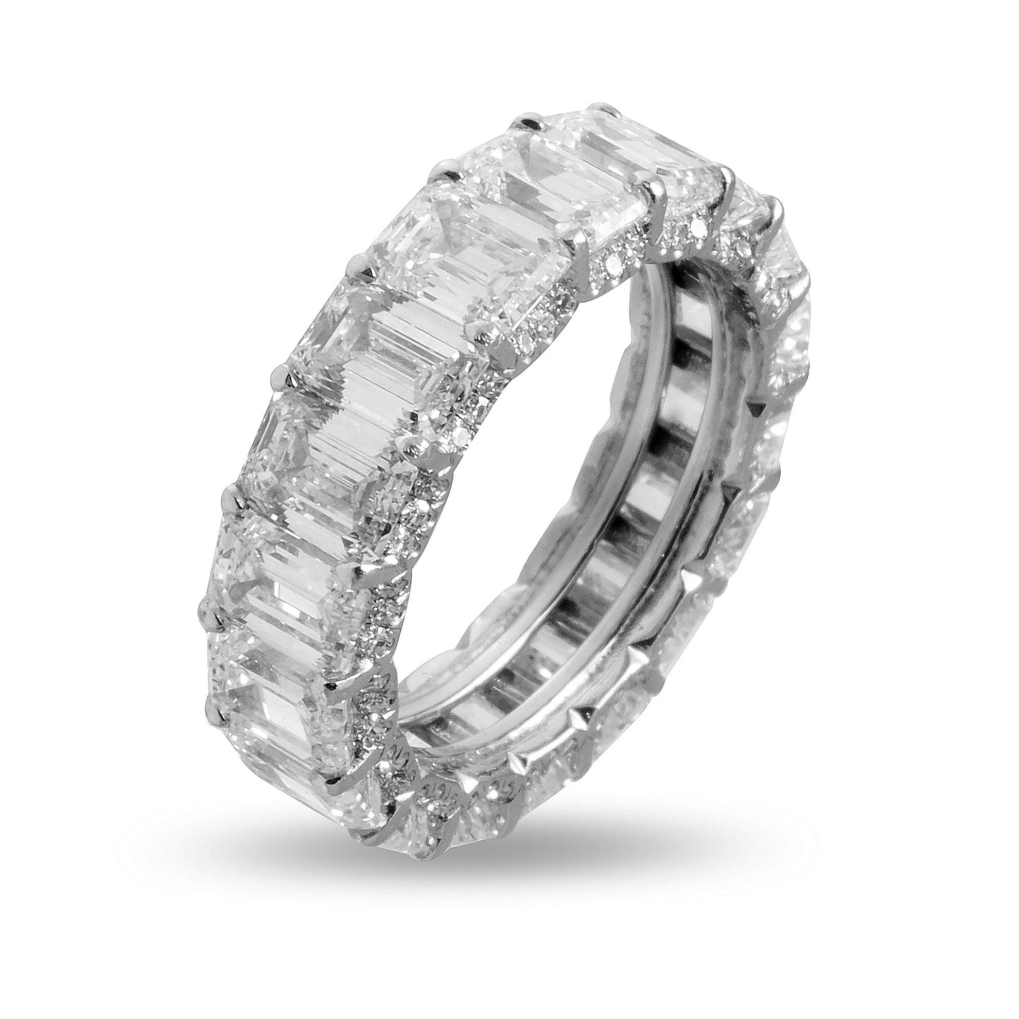 Platinum Emerald Cut Eternity Band