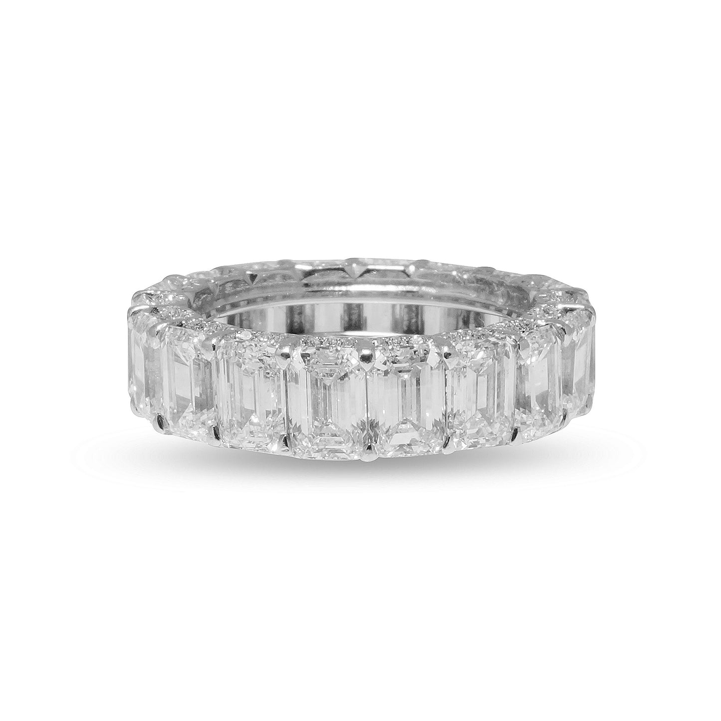 Platinum Emerald Cut Eternity Band