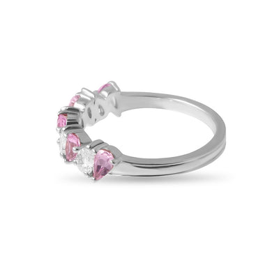Pink Pear Shape Sapphires and Diamonds Ring
