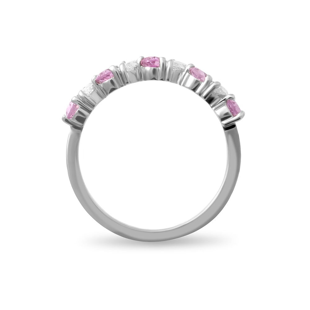 Pink Pear Shape Sapphires and Diamonds Ring