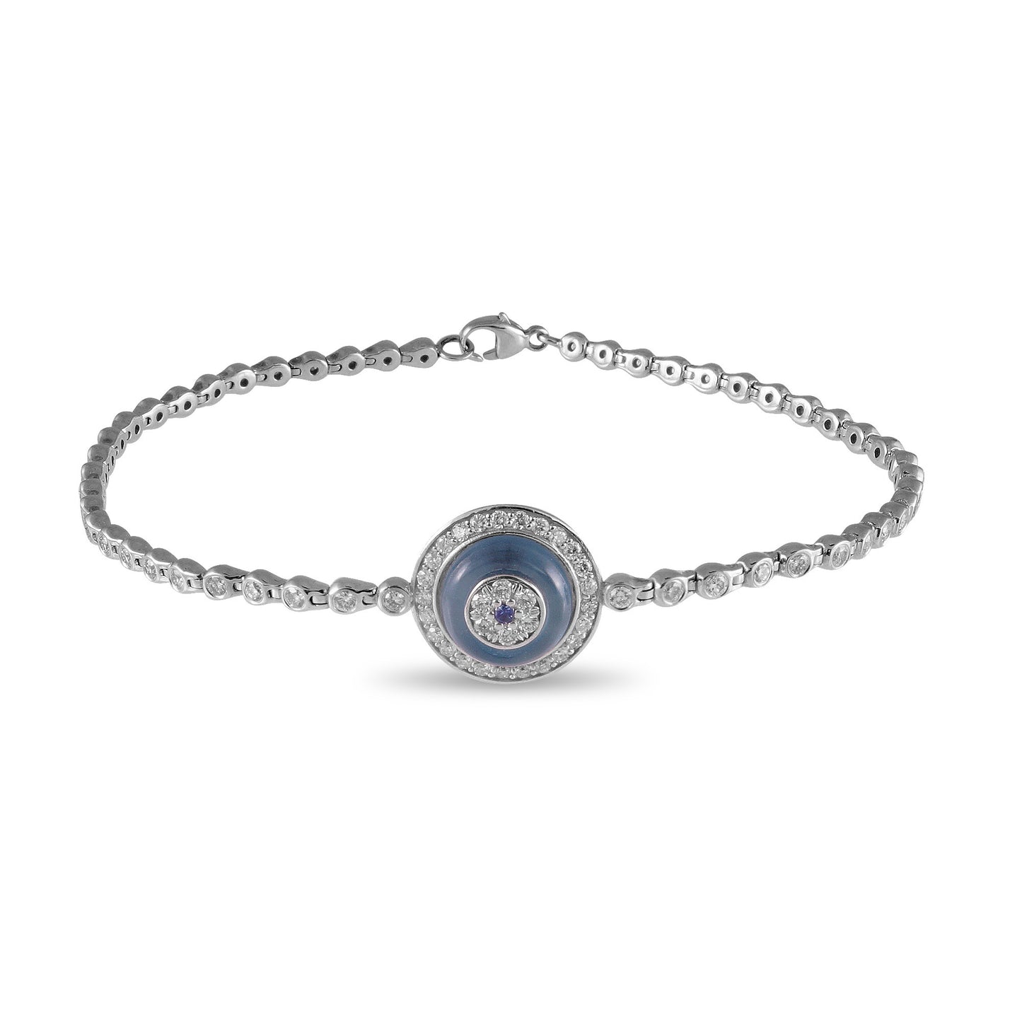 Single Evil Eye Bracelet with Diamonds