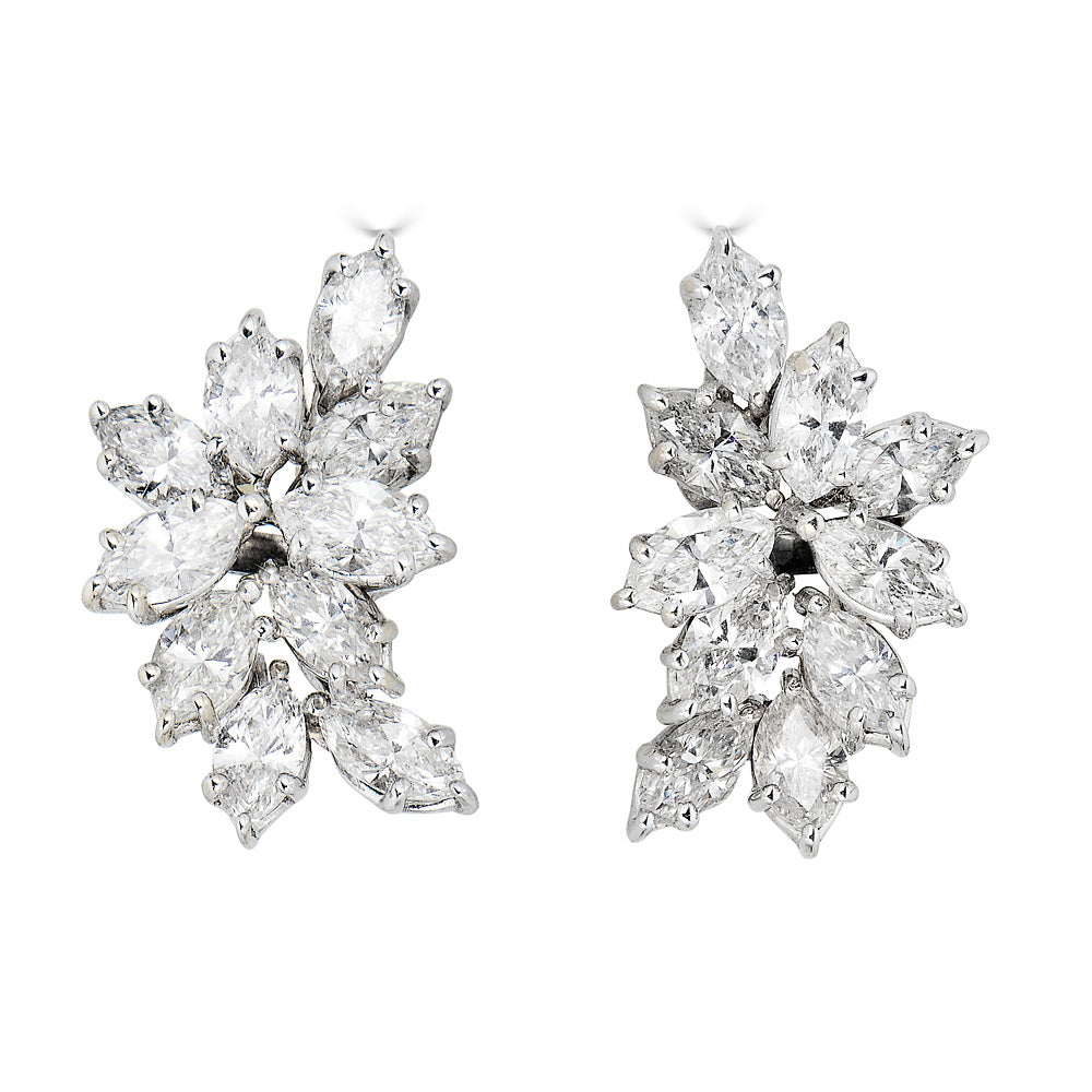 Marquise Cluster Diamond Earrings