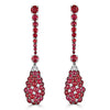 Dangle Teardrop Earrings with Rubies & Diamonds