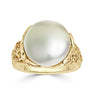 Yellow Gold and South Sea Pearl Ring with Fancy Yellow Diamonds