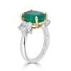 7 Stone Prong Set Emerald and Pear Shape Diamond Ring