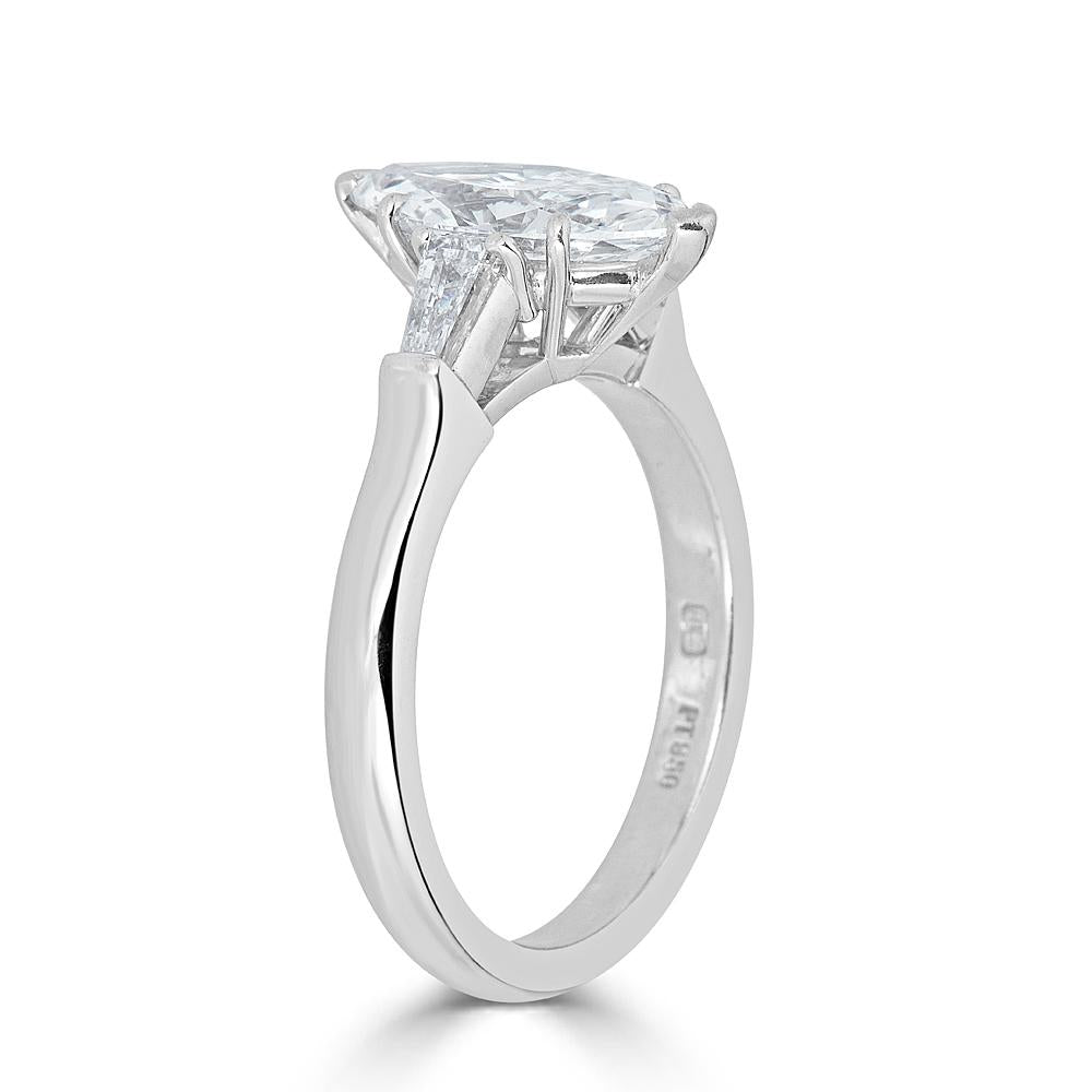 Harry Winston Platinum Engagement Ring with Center Marquise