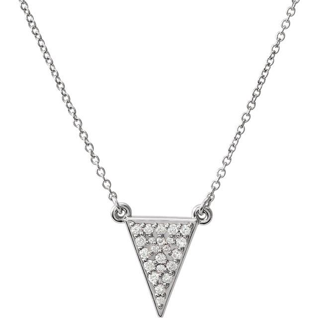 Pave Diamond Triangle Necklace