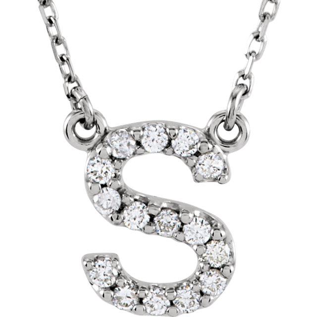 Pave Diamond Initial Necklace