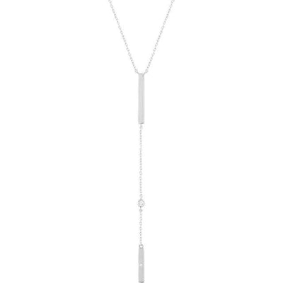 Engravable Bar and Chain "Y" Necklace