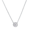 Pave Diamond Halo Necklace