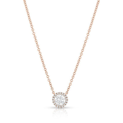 Pave Diamond Halo Necklace