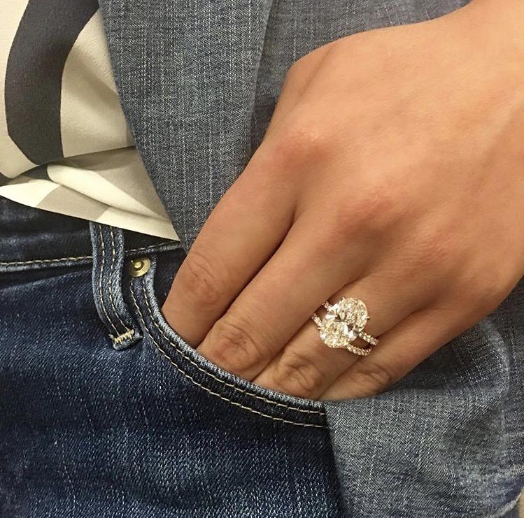 Rose Gold Diamond 3 Row Pavé Engagement Ring Setting | Borsheims
