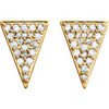 Pave Diamond Triangle Stud Earrings