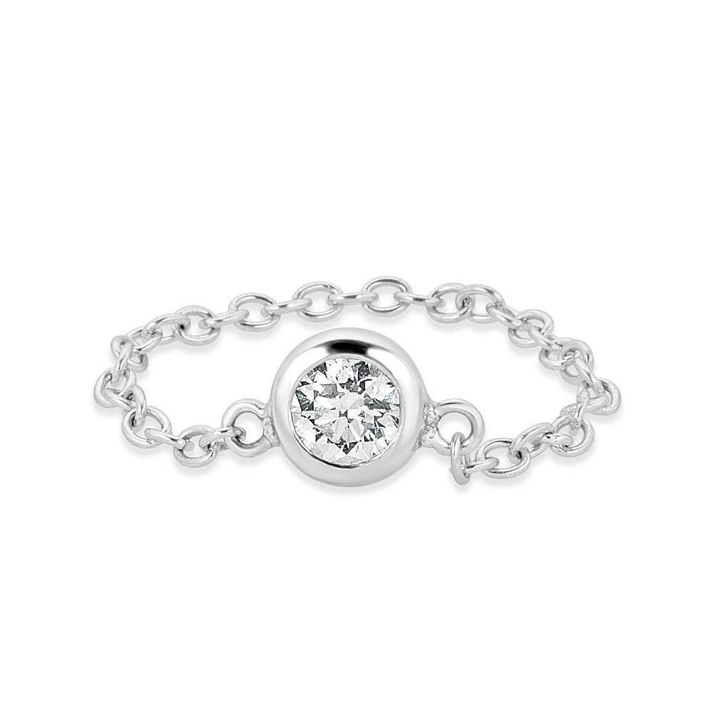 Solitaire Diamond Chain Ring