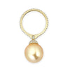 South Sea Pearl Dangling Ring with Pave Diamonds